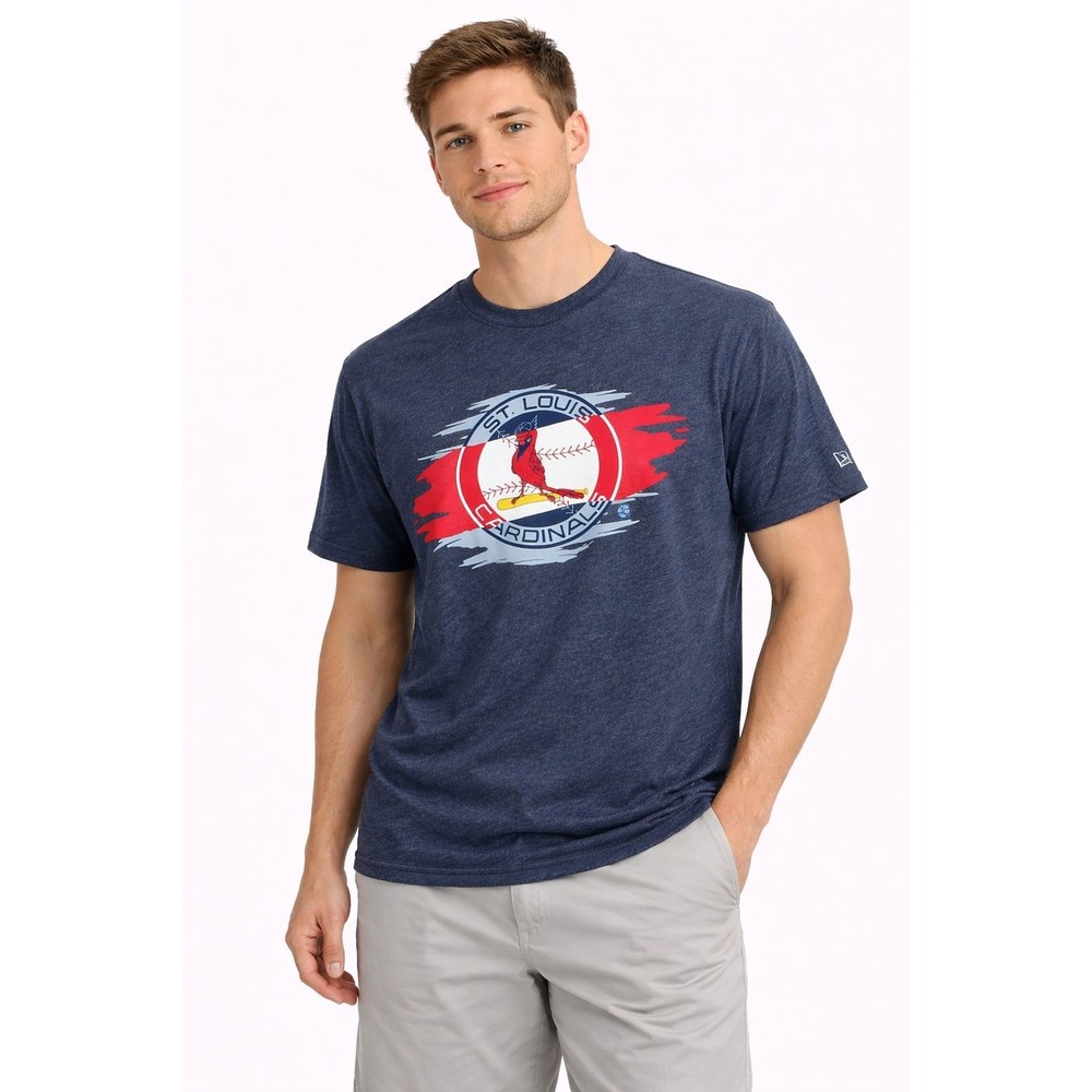 New Era St. Louis Cardinals Cooperstown Collection T-Shirt Navy Blue Size M New